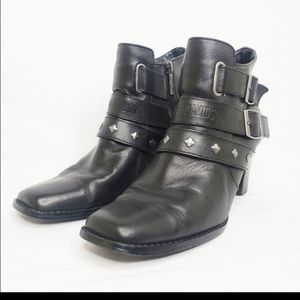 Harley-Davidson Bridget Blk Leather Moto Boot 8.5M